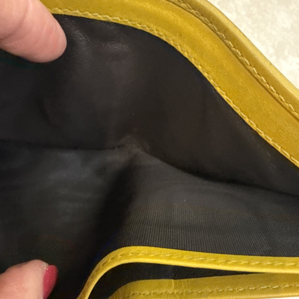 Gucci Men Wallet GG Mustard Yellow Leather‎ Inside Signature Canvas Box Bag Card - Picture 12 of 16